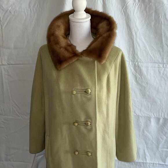 Vintage Late 1950's - Early 1960's Cashmere and Mink ￼Coat Unbranded - Picture 6 of 15